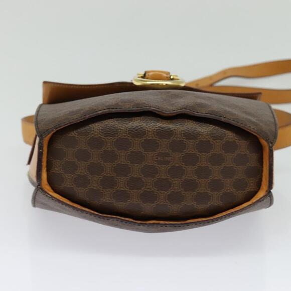 CELINE Macadam Canvas Shoulder Bag Pvc Leather Brown Gold - Picture 9 of 13